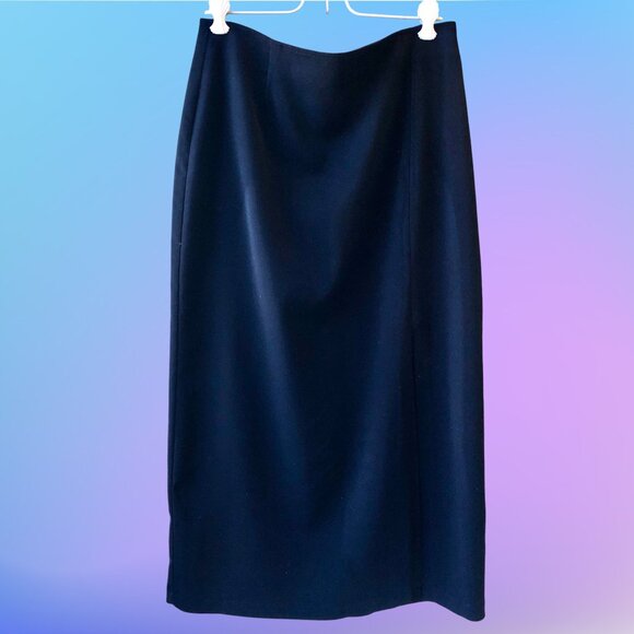 David Paul New York Vintage Long Straight Skirt Deep Slit Polyester Womens 12 - Picture 6 of 12